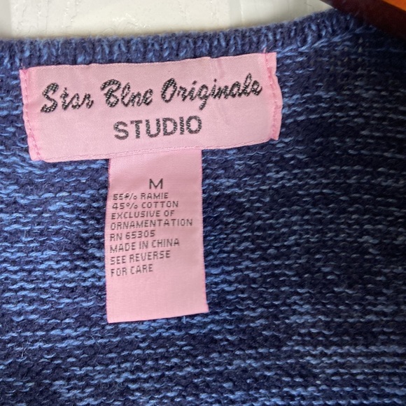 Star Blue Originals ugly Christmas sweater vest Womens M - Picture 4 of 7